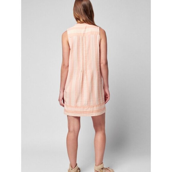 Faherty Dream Cotton Gauze Isha Dress Orange White Striped Size Large - Picture 2 of 8